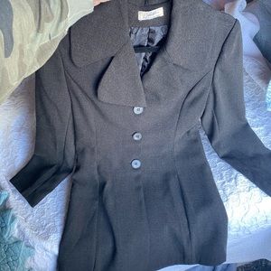 Vintage women’s linden brown olive wool coat S
